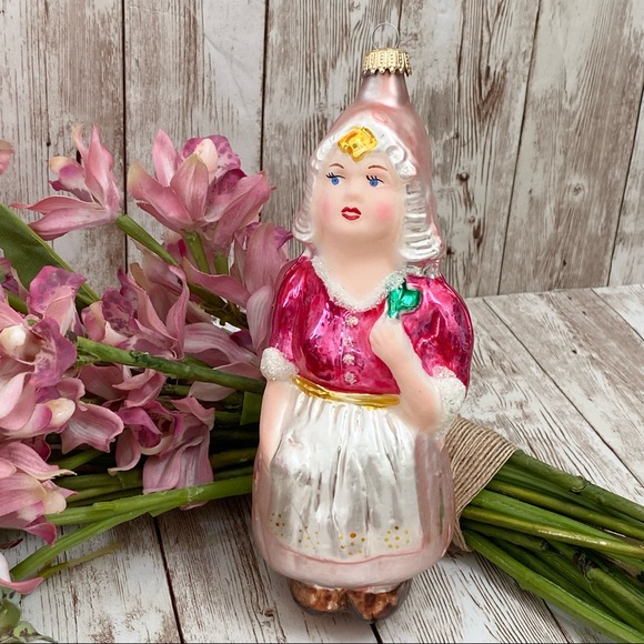 Vintage LAUSCHA GLAS German Girl Mercury Glass Large Ornament - Picture 1 of 12